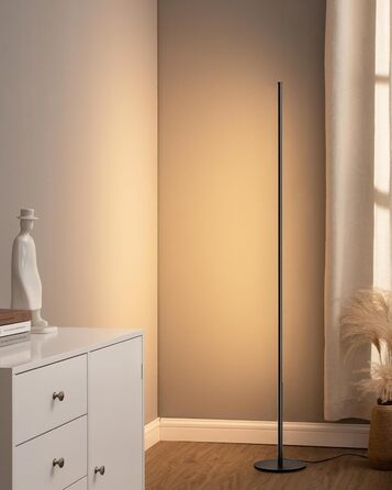 LED торшер EDISHINE для вітальні, спальні, офісу, 146 см, диммування, тепле світло 3000K, чорний (2 шт.)