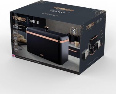 Cavaletto Brotkasten-Aufbewahrung T826130BLK: металевий хлібний контейнер, чорно-червоного кольору, 23 x 35 x 24 см