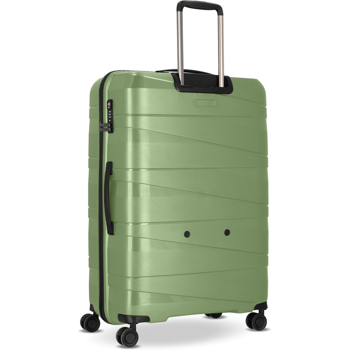 Чемодан REDOLZ Hartschalen Essentials 10: великий, XL, 76 см, з поліпропілену, 4 колеса, TSA, зелений металік