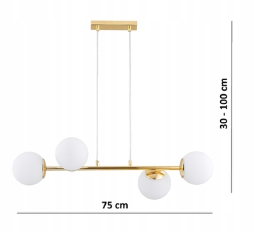 Підвісна люстра Elko-Lighting Milo Gold на 4 точки освітлення, цоколь E27