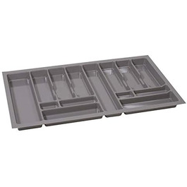 Alusfera Cutlery Drawer Organizer - 90cm - Drawer Organizer with Compartment Dividers - High-Quality Kitchen Drawer Organizer for More Order - Customizable and Easy to Clean - 830x490mm Silver