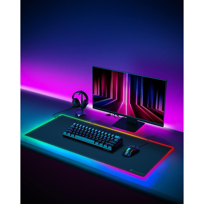 Ігрова мишка Pad Black Shark Manta P3 XL (90x40 см) - килимок для миші з RGB підсвічуванням, вологостійкий, чорний