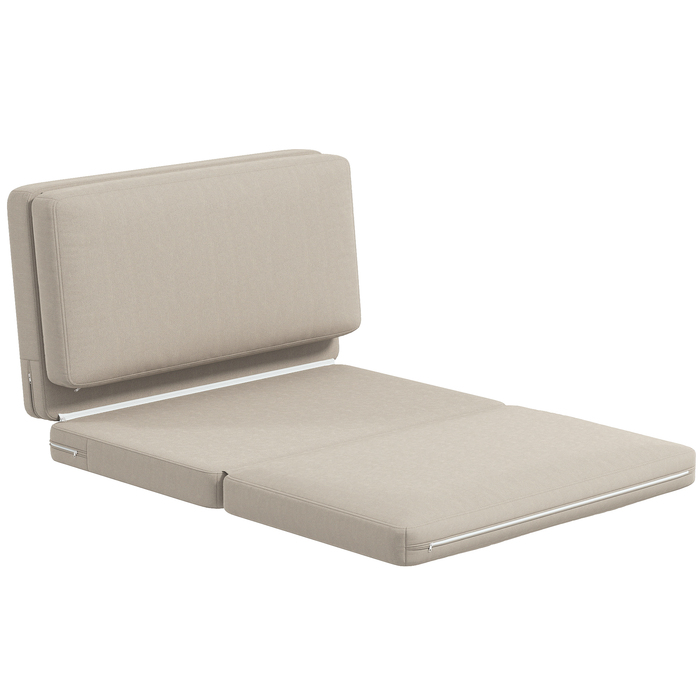 HOMCOM 3-in-1 Foldable Floor Sofa, Convertible Sofa Bed with Velvet Appearance, Padded to 240 kg Load Capacity for Bedroom, Living Room, Beige | Aosom