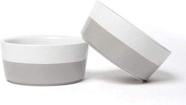 Миска для собак Waggo Dipper Ceramic - велика, сірого кольору, для маленьких та великих порід, міцна, для корму та води, сумісна з посудомийною машиною
