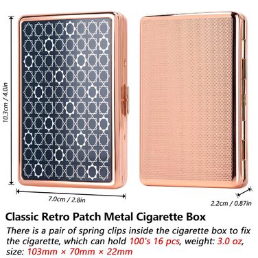 Металеве цигаретне пенал у формі серця Rosegold для 20 цигарок, відкритий двосторонній, для жінок, подарунок на день народження/Новий рік