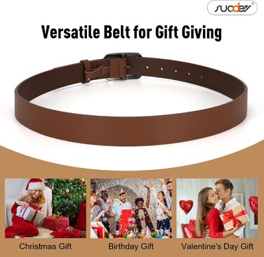 Жіночий шкіряний ремінь Suosdey, класичний чорний з квітковим пряжкою, для джинсів, суконь, модний аксесуар (колір: рудий коричневий, довжина 120 см, розмір: 93-103 см)