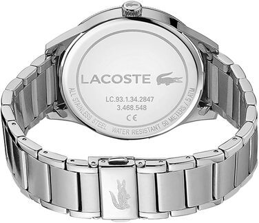 Годинник чоловічий Lacoste Continental Quartz срібний з браслетом з нержавіючої сталі 2011022