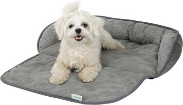 Подушка для домашніх тварин Kerbl Emalia, 60x40x12 см, сіра, для собак та котів, захист меблів