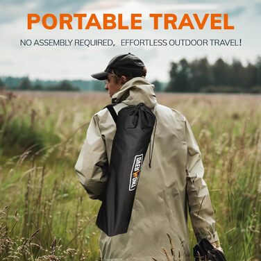 Набір складних кемпінгових стільців OVERMONT (2 шт.) до 135 кг з сумкою для транспортування - для саду, балкону, пляжу, риболовлі, чорний