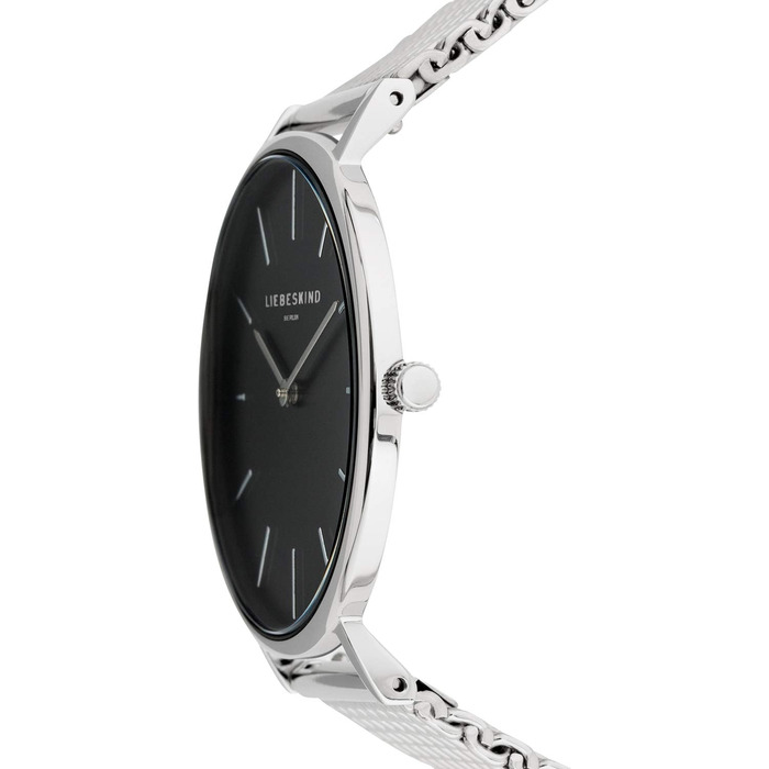 Годинник Liebeskind Berlin для жінок – 38 мм, круглий корпус – кварцовий годинник з сітчатим ремінцем – 5ATM водостійкий – для щоденного використання & стильний, сріблястий / чорний