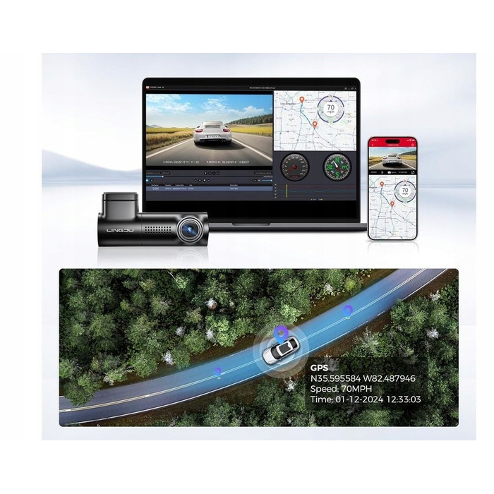 Автомобільний відеореєстратор Lingdu D100 Full HD 2K, WiFi, G-сенсор, нічна зйомка