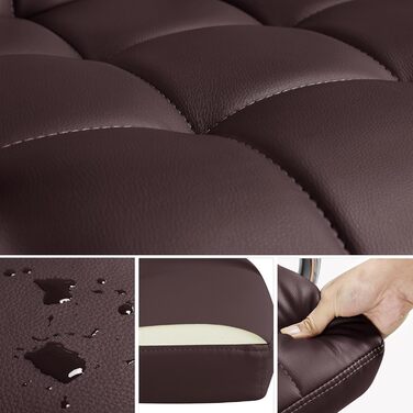 Крісло офісне Yaheetech з регулюванням висоти, обшите штучною шкірою (колір коричневий)