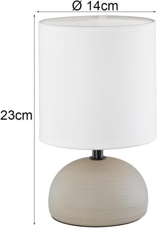 Торшер Reality Leuchten Luci R50351035 з керамічним цоколем, імітація дерева, бежевий тканинний абажур, 1x E14 (Cappuccino)