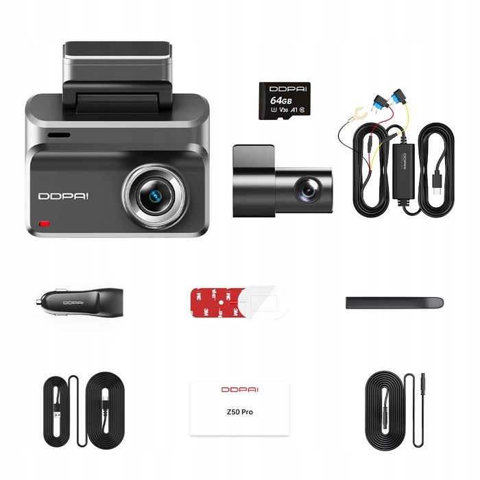 Автомобільний відеореєстратор Ddpai Z50 Pro 4K UHD 143° GPS Wi-Fi з карткою пам'яті 64 ГБ