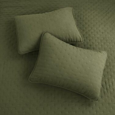 Набір постільної білизни ROARINGWILD California King: ковдра та 2 наволочки, оливковий зелений, 299.7 x 269.2 см