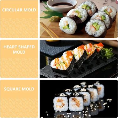 Набір для приготування суші Ninger Sushi Maker Set Deluxe Edition: 20 предметів для початківців з роликом, формами для ролів, ножем та палочками – повний комплект (чорний)