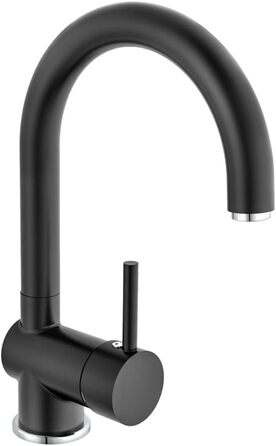 Змішувач кухонний EISL FUTURA NI182GANI з високим виливом, одноlever, хром/чорний матовий