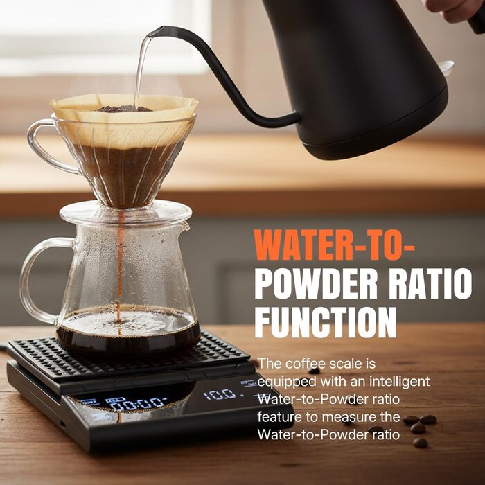 Ваги для кави Wigearss з таймером, 5 кг/0.1 г, високоточні для еспресо та Pour-Over