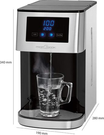 ProfiCook® Hot Water Dispenser | hot water in 3 seconds | Kettle | boiling water at the touch of a button | stainless steel housing | LED display with sensor touch control | 2600 watts | PC-HWS 1145