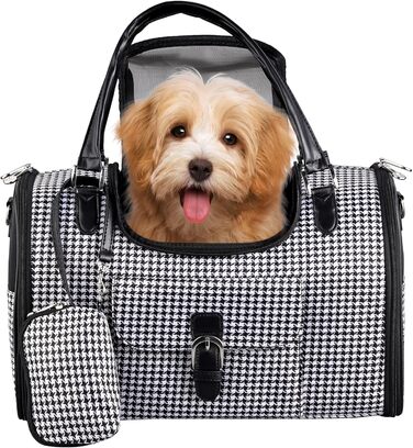 Транспортна сумка для собак та котів, переноска для тварин, дихаюча, з плечовим ременем та кишенями, до 5 кг (40x26x20 см)