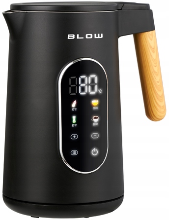 Електричний чайник Blow чорний, 2500 Вт, 1,7 л, з регулюванням температури