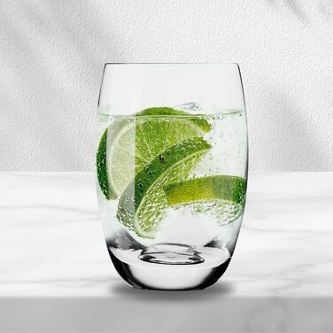 Krosno - Gin & Tonic Glasses, Water Glasses, Set of 6, 360 ml Elite Collection - Crystal Glass Juice Glasses, All-Purpose Glasses, Mocktail Glasses, Cocktail Glasses, Drinking Glasses, Brandy, Cognac - Dishwasher Safe