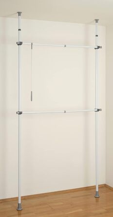 WENKO Telescopic Wardrobe System Hercules Basic (White, Single)
