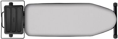 Braun CareStyle Ironing Board IB3001 BK – Ironing board perfect for steam stations, steam-permeable surface, cover made of 100% cotton, 122 x 40 cm, black/gray