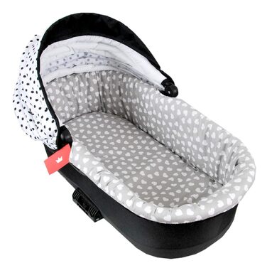 BABYLUX бортик для дитячого візка та люльки + матрац, 2-елементний комплект, двосторонній, білий з серцями