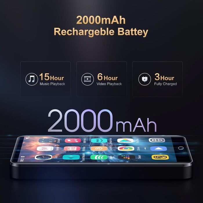 MP3 плеєр Oilsky 80GB з Bluetooth, WiFi та Android 9.0, 4