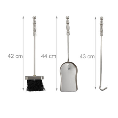 Relaxdays Fireplace Set Knight Cast Iron 4-Piece