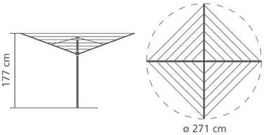Сушарка для білизни Brabantia 310669, срібляста, 271x177 см