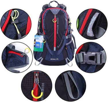 EGOGO 30L Waterproof Hiking Backpack, Camping Backpack with Rain Cover, Running, Cycling, Outdoor S2310 (Blue)