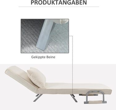 HOMCOM Convertible Sofa Bed with Adjustable Backrest