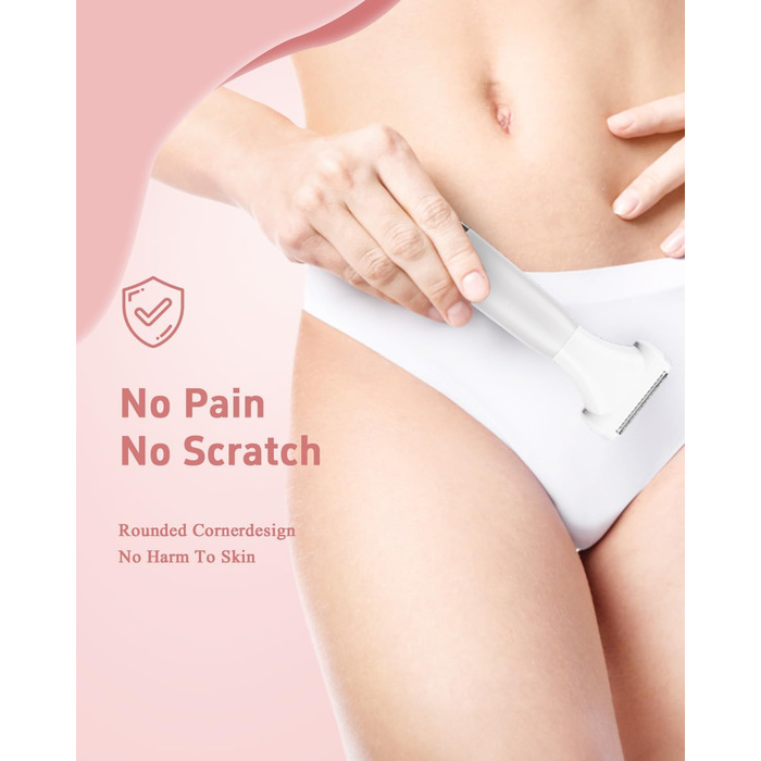 Електричний жіночий гірчак для інтимної зони 5-в-1 - для тіла, бікіні, брів та носа, IPX7, вологостійкий, білий