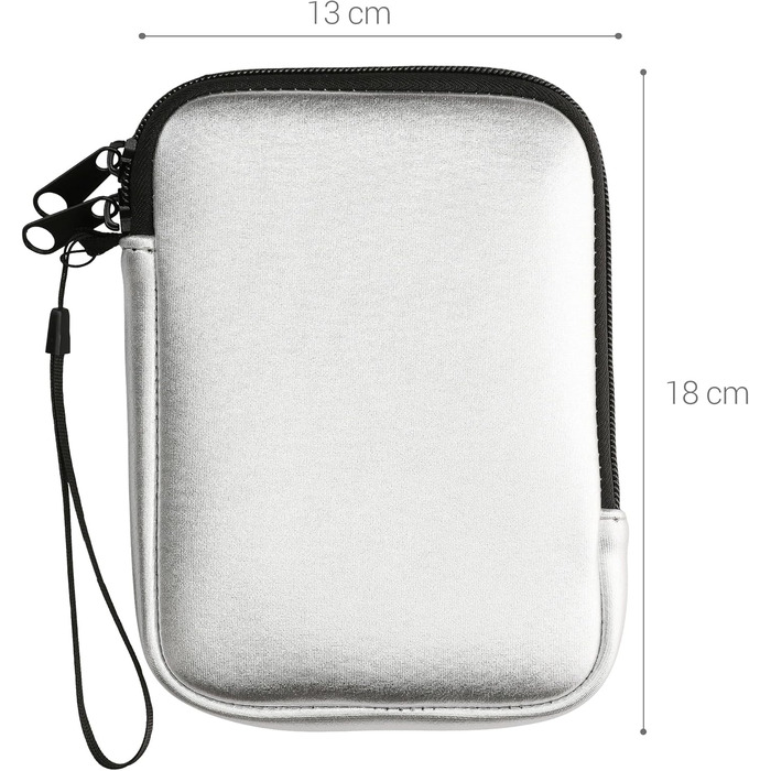 Чохол для eReader kwmobile - Неопренова сумка-чохол, захисна обкладинка - 17 x 12 x 2 см, внутрішні розміри 6' eReader (6' eReader, сріблястий)