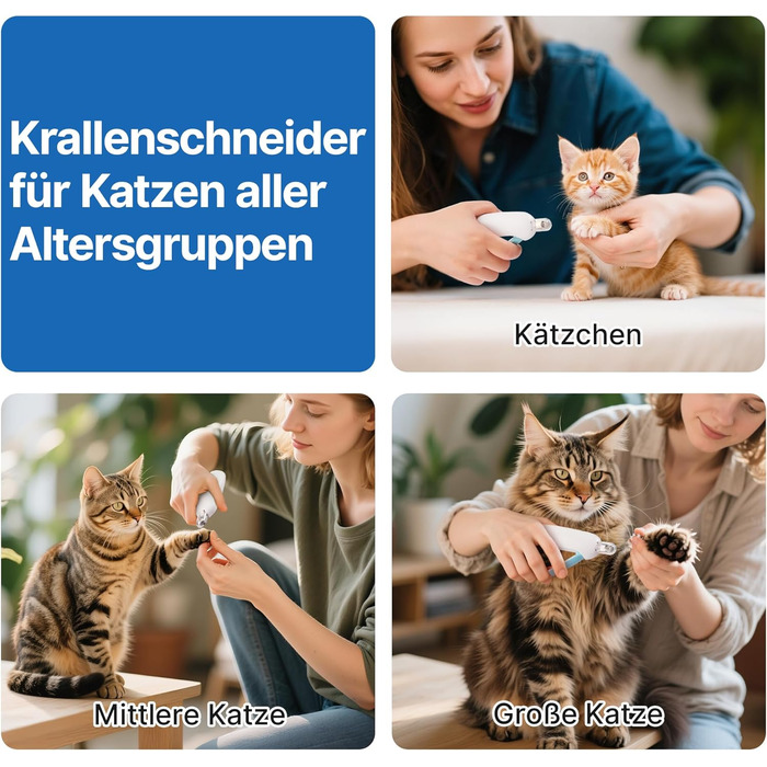 Ножиці для кігтів котів Potaroma з регульованим отвором 3 розмірів та інтегрованим напильником | Безпечний обрізач кігтів для кошенят та домашніх котів | Обрізач кігтів без розбризкування