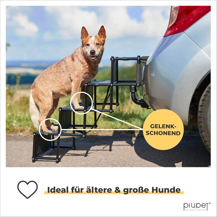 Foldable Dog Stairs - Mobile Car Step for Large & Small Dogs - Waterproof PVC Pet Ladder for Safety & Comfort