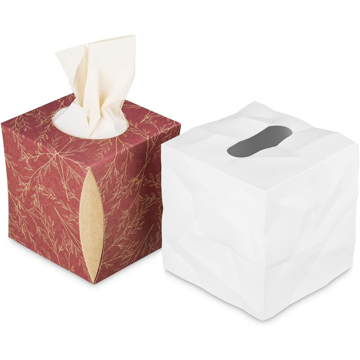 Essey Cosmetic Tissue Box Wipy Cube I, square tissue box dispenser, design tissue box, 13x13x13 cm White