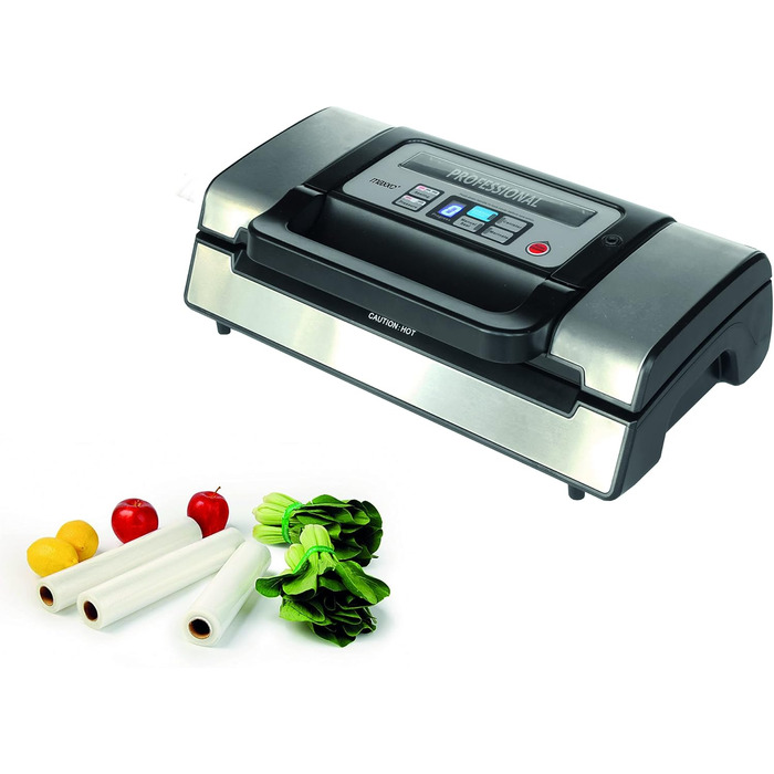 Професійний вакуумний пакувальник Maxxo VM Profi з подвійною зварювальною лінією, 20 л/хв, 900 мбар, для пакування продуктів харчування, з нержавіючої сталі