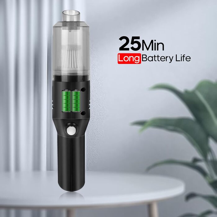 Портативний акумуляторний ручний пилосос Suloea, USB, чорний