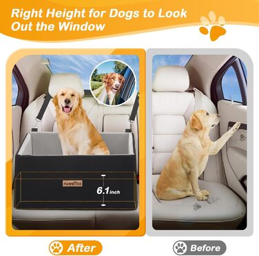 Автокрісло для собак, сіре, велике, до 20 кг, з кишенями для зберігання. Підходить для великих собак та цуценят. Знімне та миється.