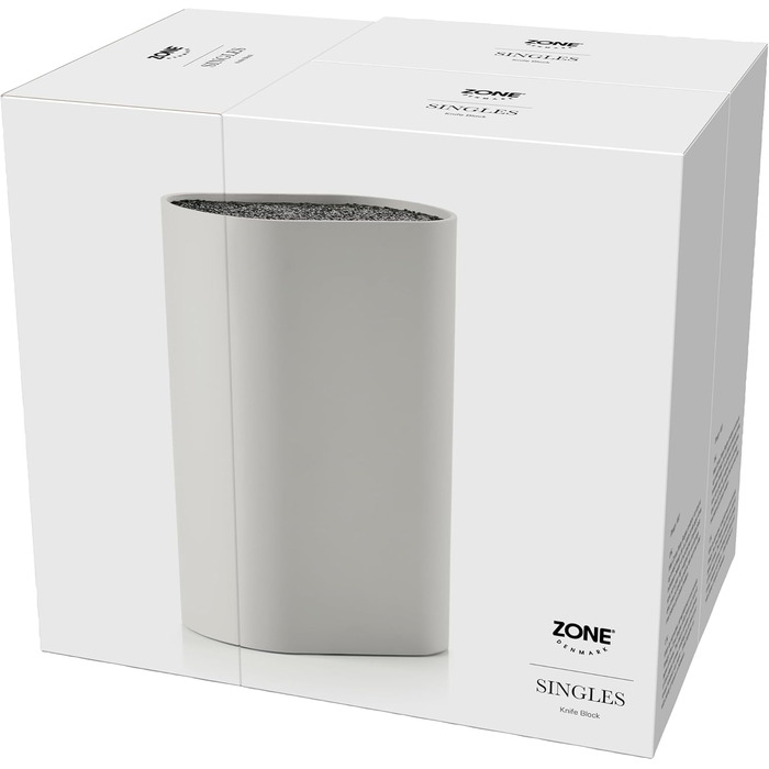 Zone Denmark Singles Knife Block without Knife, Knife Block, Knife Holder, Knife Stand, Storage for all Knives, 17 x 9 cm, Height 24 cm, Warm Grey (Grey)