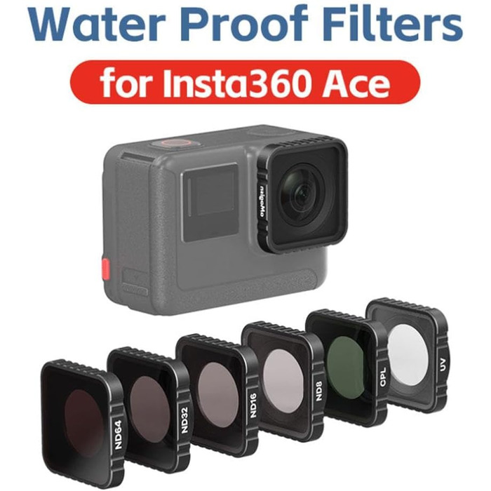 Фільтри для Insta360 Ace Pro: CPL, UV, ND (4, 8, 16, 32), ND4-PL, ND8-PL, ND16-PL, ND32-PL, комплект для екшн-камери, водонепроникний магнітний дизайн