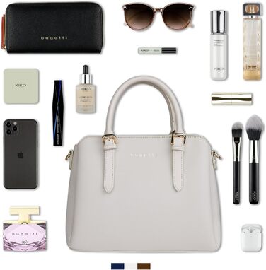 Сумка жіноча Bugatti Ella бежевого кольору, штучна шкіра Saffiano, середнього розміру, стиль боулінг