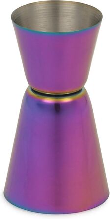 Homiu Stainless Steel Cocktail Shaker Set (550ml) with Rainbow Design, shimmering stainless steel, 5-piece: strainer, 2 jiggers (15/30ml)