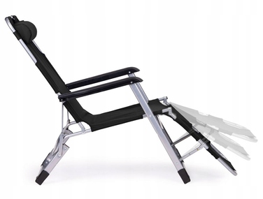Садовий шезлонг MultiGarden ZRL010F BLACK, чорний