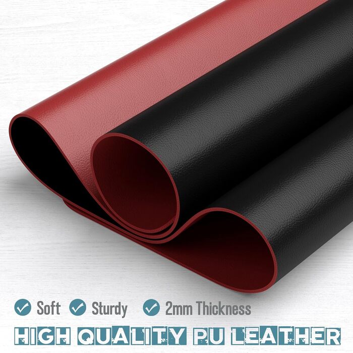 Підкладка для столу Hsurbtra 75x36.5 см, з PU-шкіри, килимок для миші, захист від води, чорно-червоний двосторонній коврик для офісу та дому