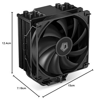 ID-COOLING SE-214-XT Black: Кулер CPU з чорним дизайном, 4 теплові трубки, 120мм вентилятор, сумісний з LGA1700/1851/1200/115X, AMD AM5/AM4