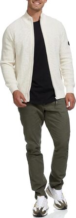 Чоловічий кардиган Indicode INLayton з високим коміром та блискавкою | Дріб'язкова в'язана куртка для чоловіків, білий, колір Аспарагус